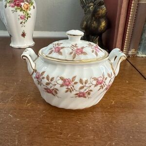 Floral Porcelain Sugar Bowl with Lid